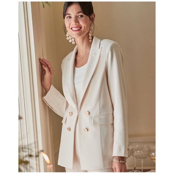 NWT NEW  Chico’s Ponte Blazer in English Cream - Picture 2 of 8